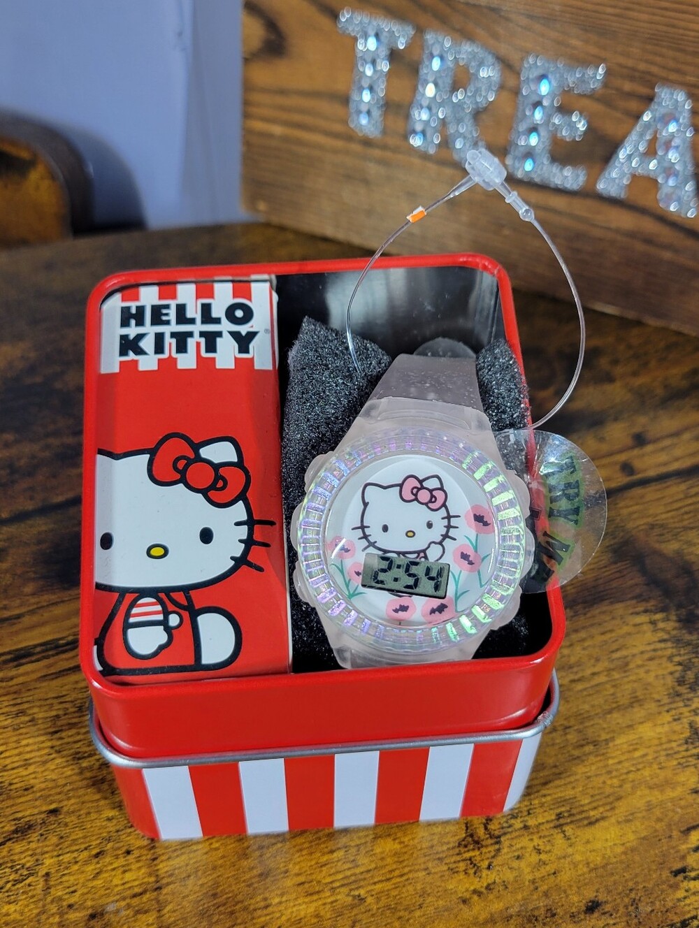 Sanrio Hello Kitty kids LCD watch with flashing lights by accutime